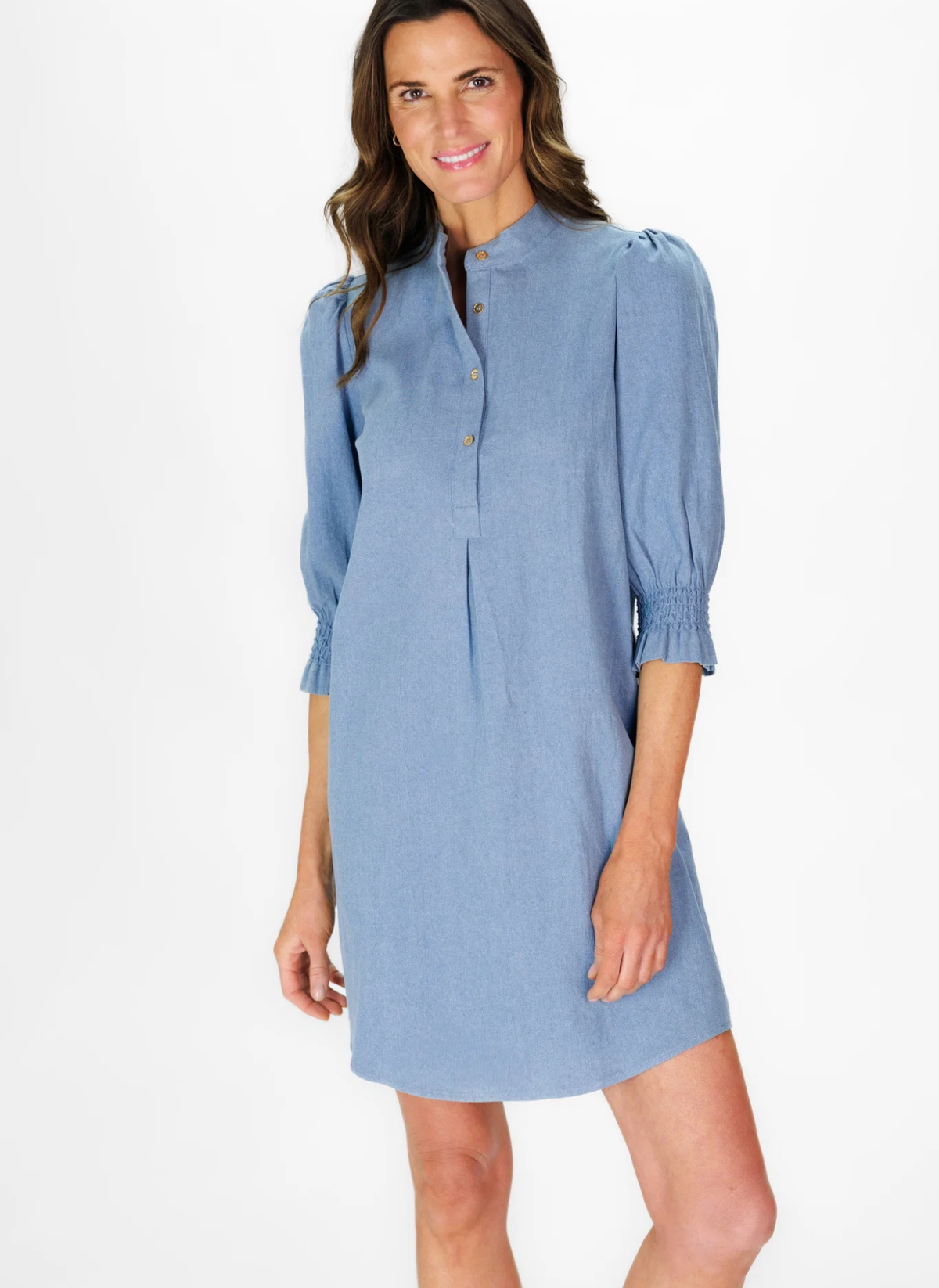 Percy Popover Dress - Chambray