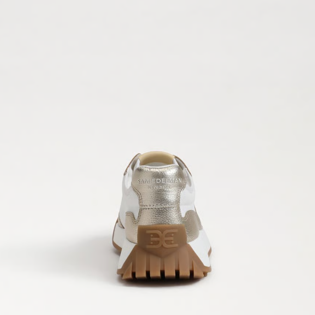 Langley Sneaker - White + Gold