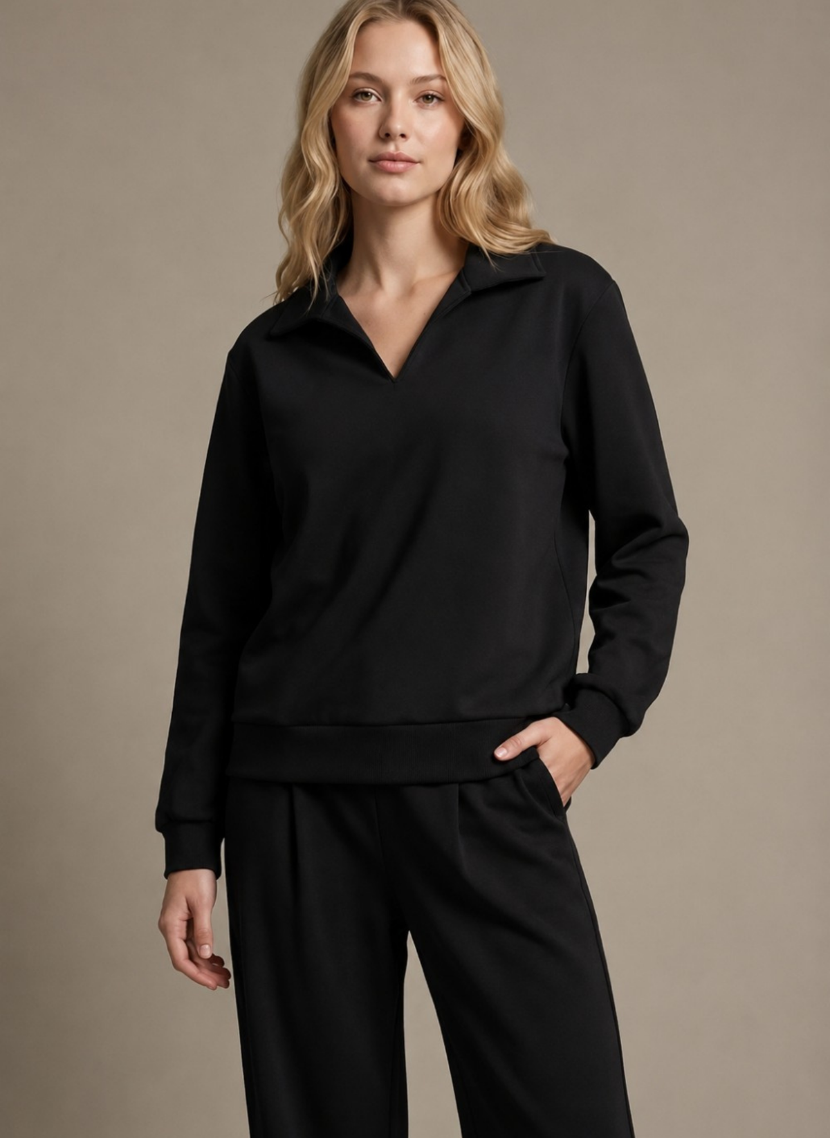 Polo Collar Pant Set