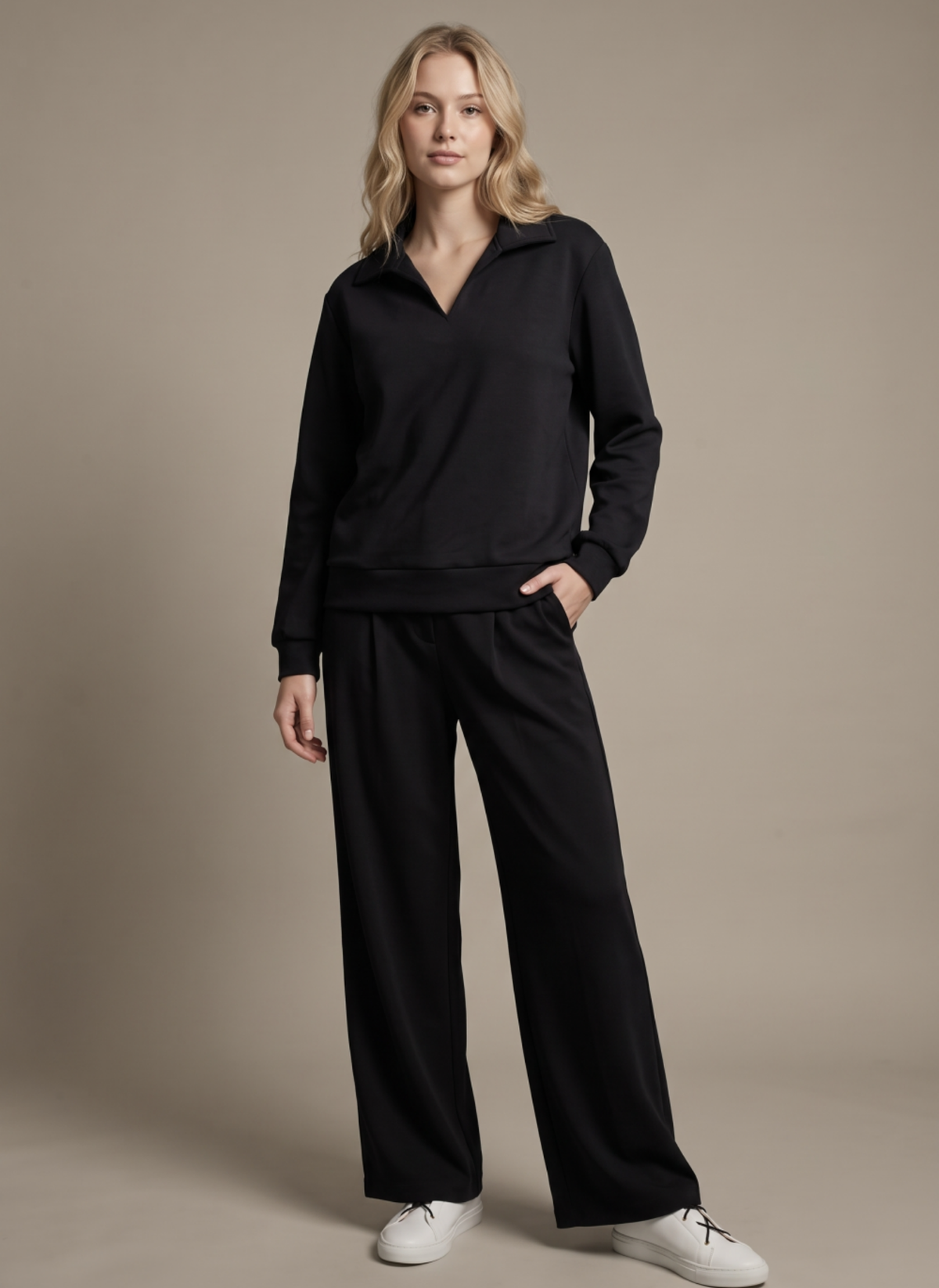 Polo Collar Pant Set