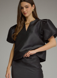 Timeless Sheen Puff Sleeve Top