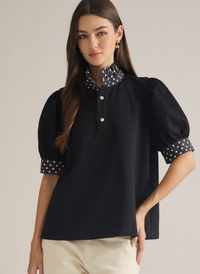 Polka Dot Collar Top