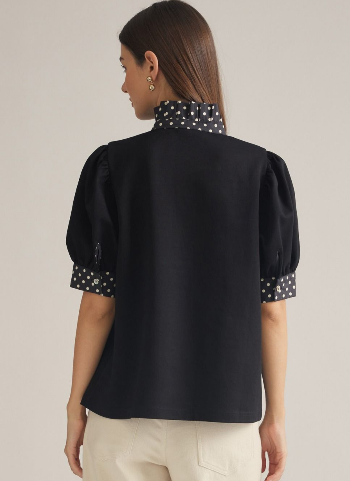 Polka Dot Collar Top