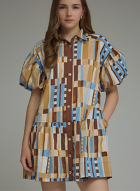 Marnie Abstract Block Print Dress