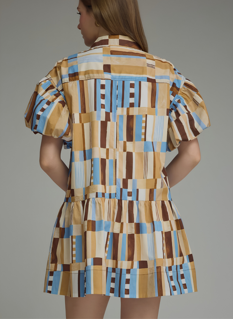 Marnie Abstract Block Print Dress