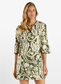 Kerry Dress - Wild Paisley Loden Gold