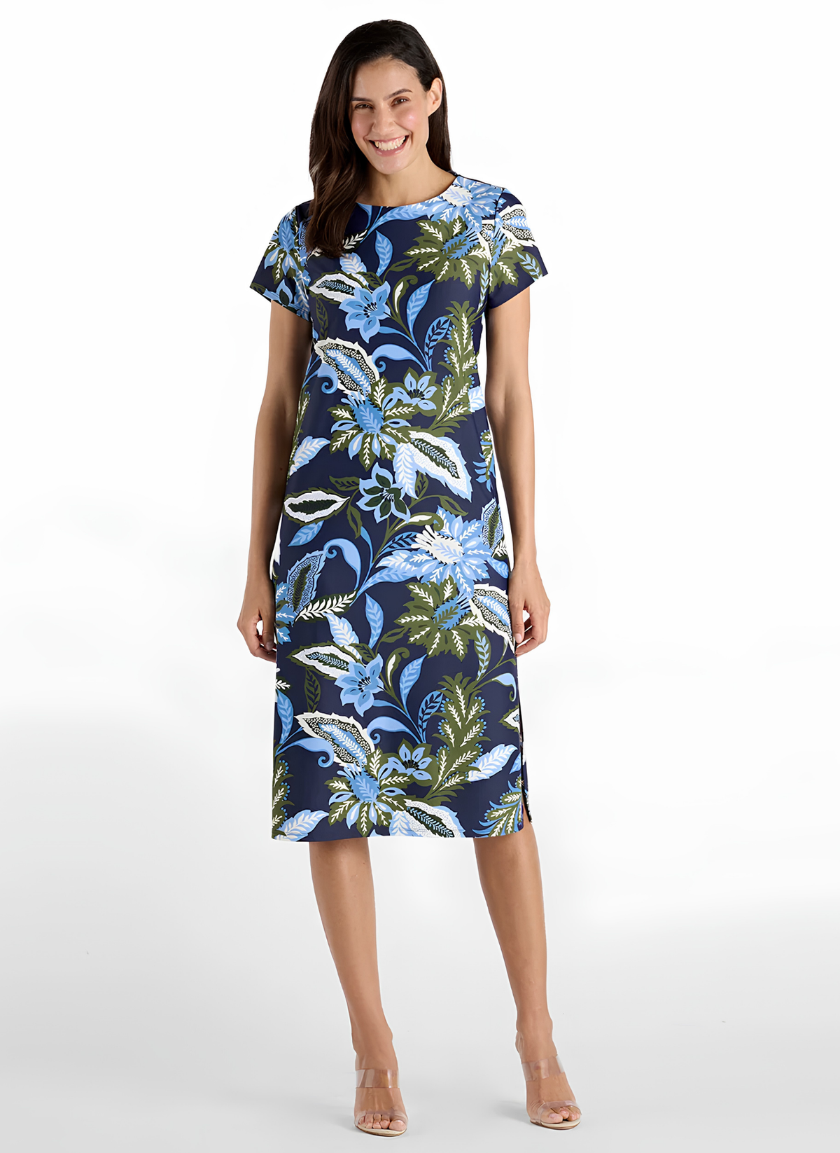 Ella Midi Dress - Falling Floral Navy