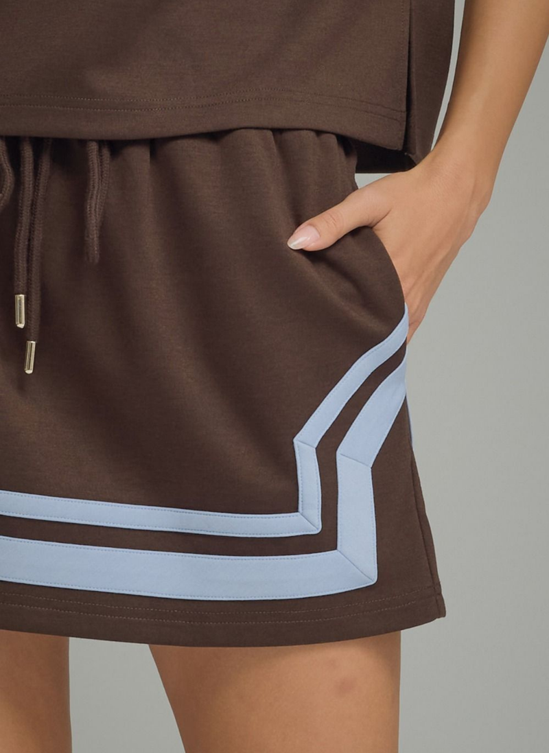 Two-Tone Trim Skort Set