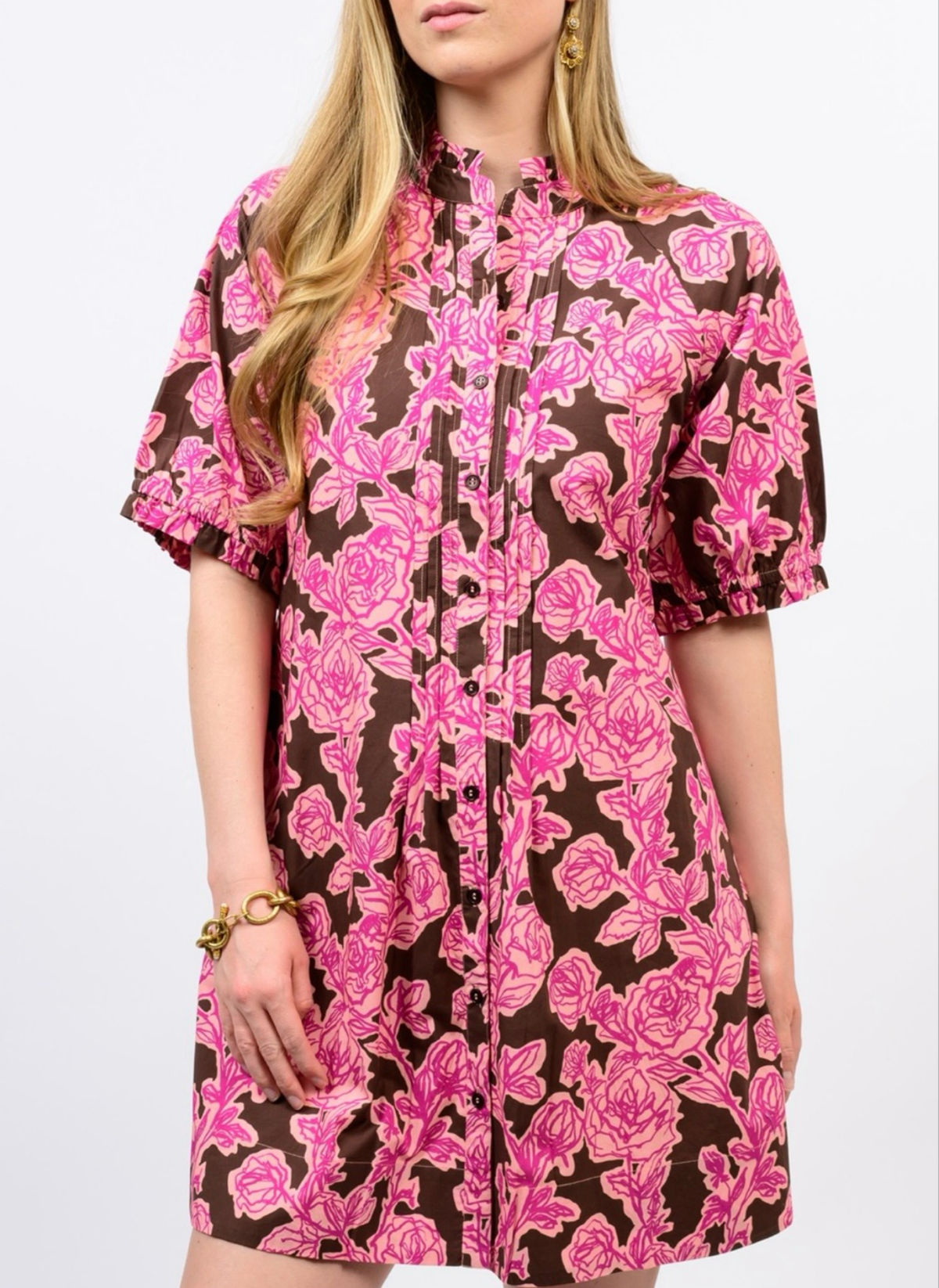 Rose Pin Tuck Dress