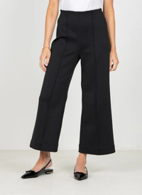 Cropped Knit Piper Pants - Black