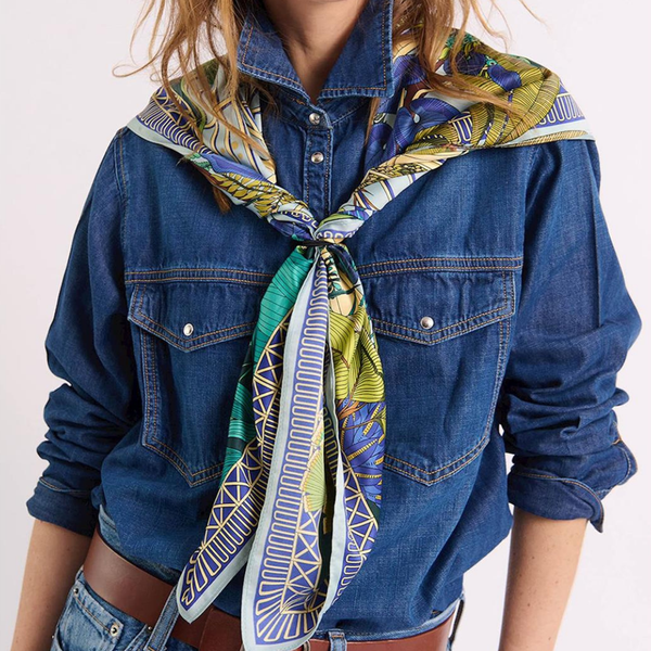 Med Jardin Blue Scarf