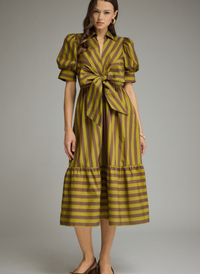 Modern Stripe Midi Dress