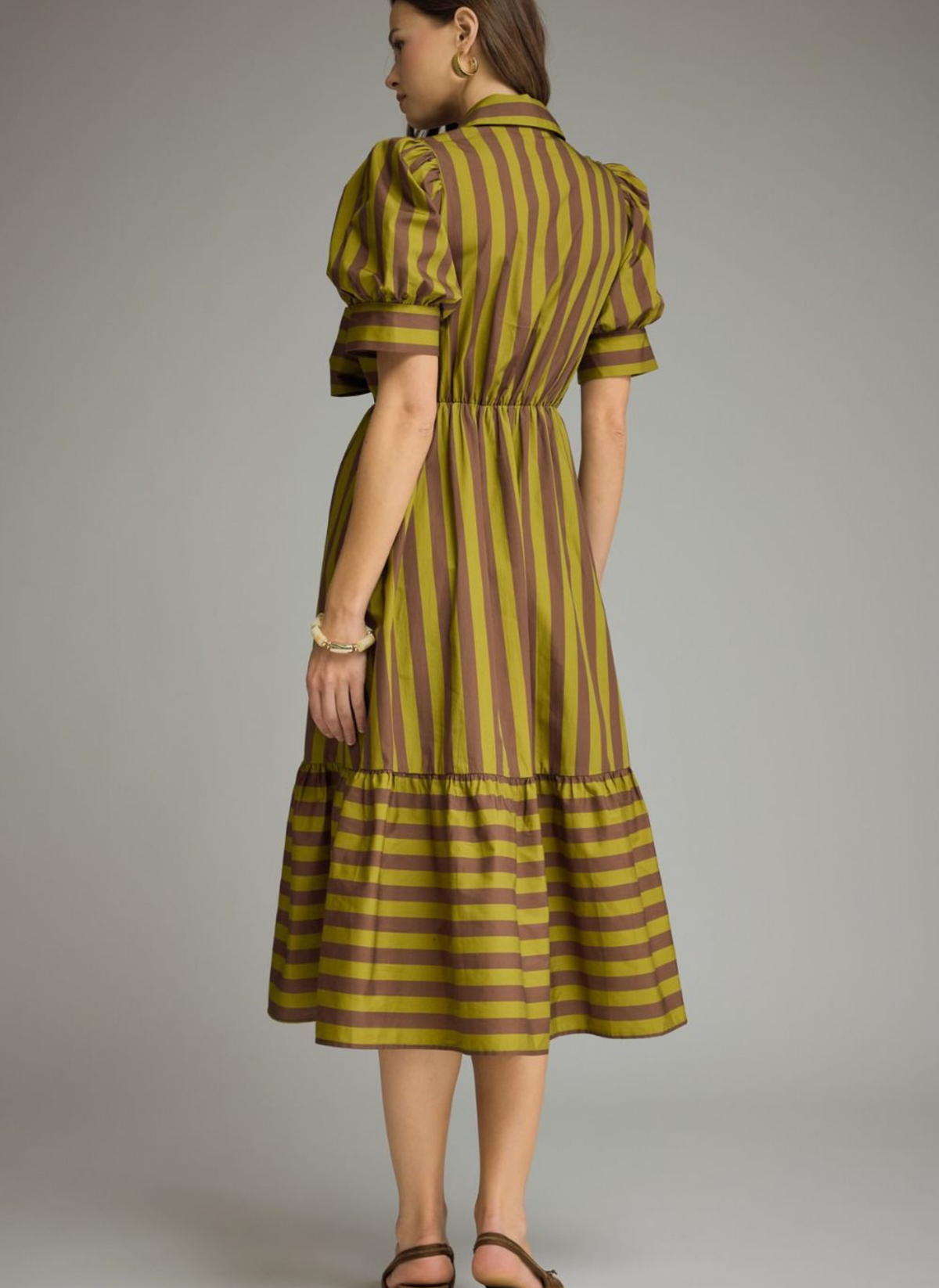Modern Stripe Midi Dress