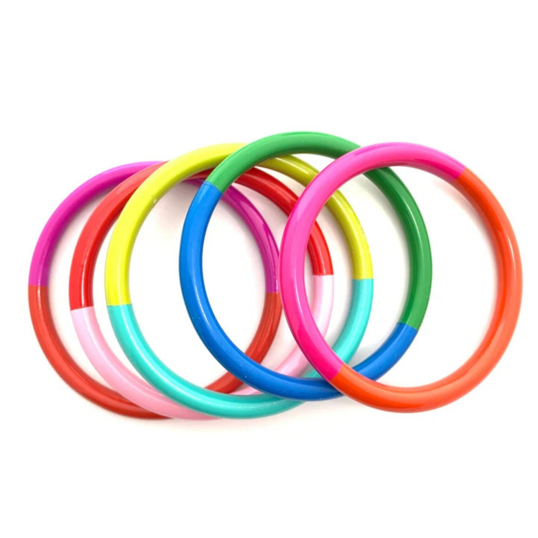 Small Color Block Bangle Set
