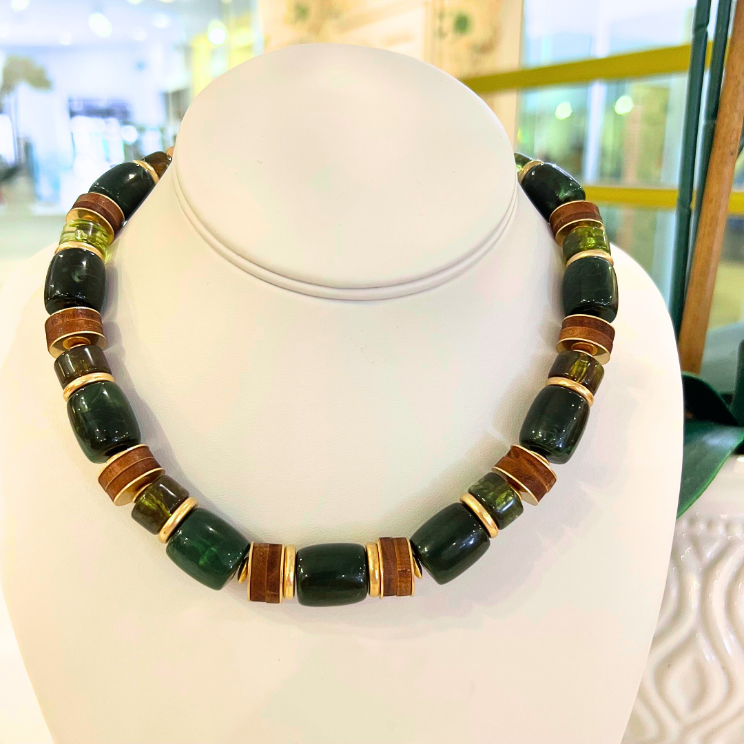 Amy Cylinder Beaded Necklace