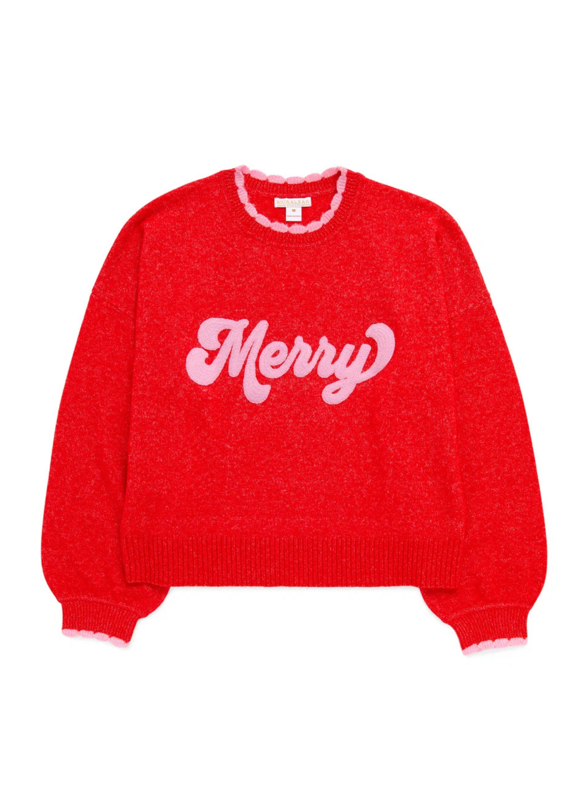 Merry Scallop Trim Knit Sweater
