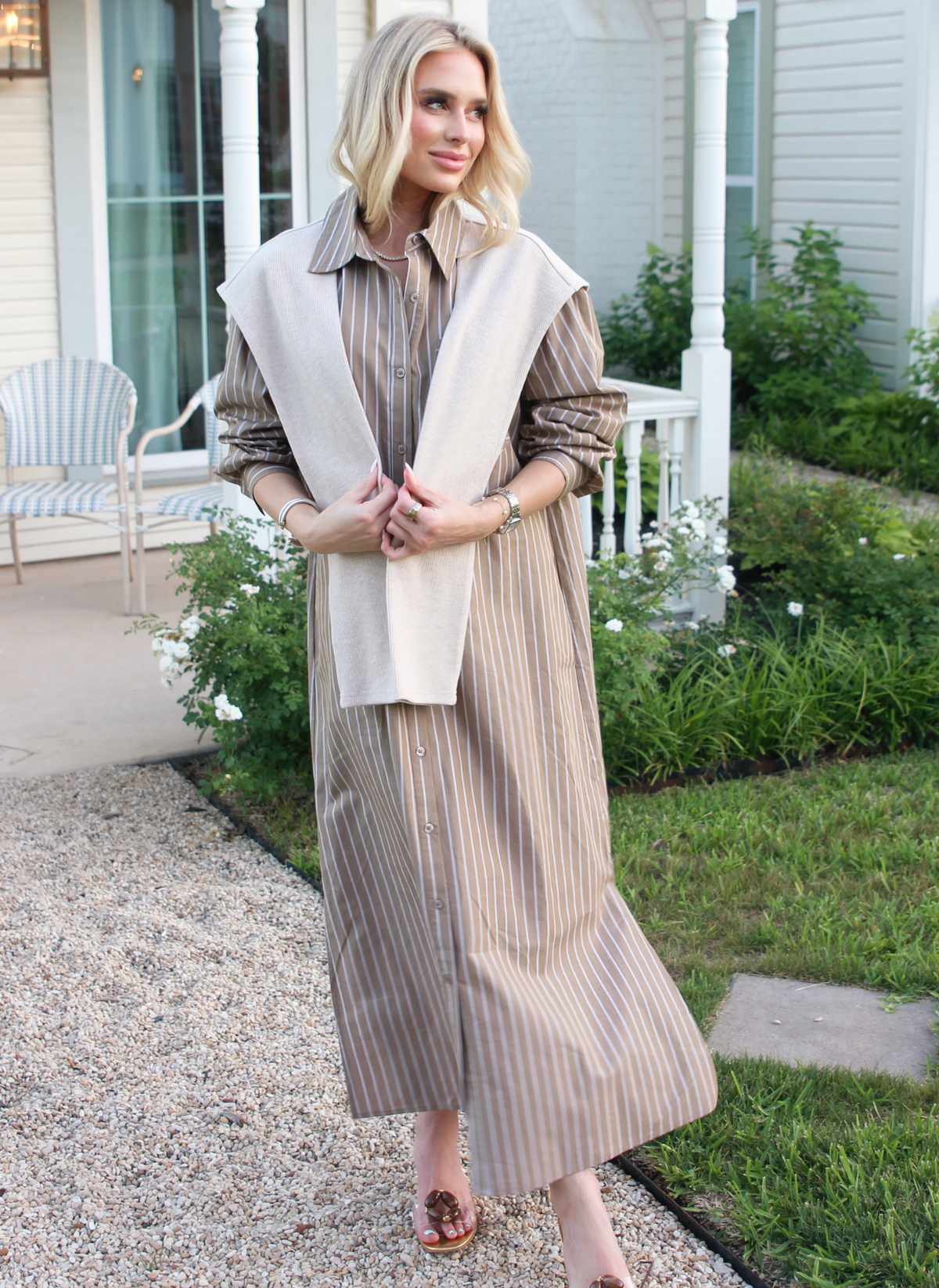 Hailey Maxi Dress w/ Sweater Detail
