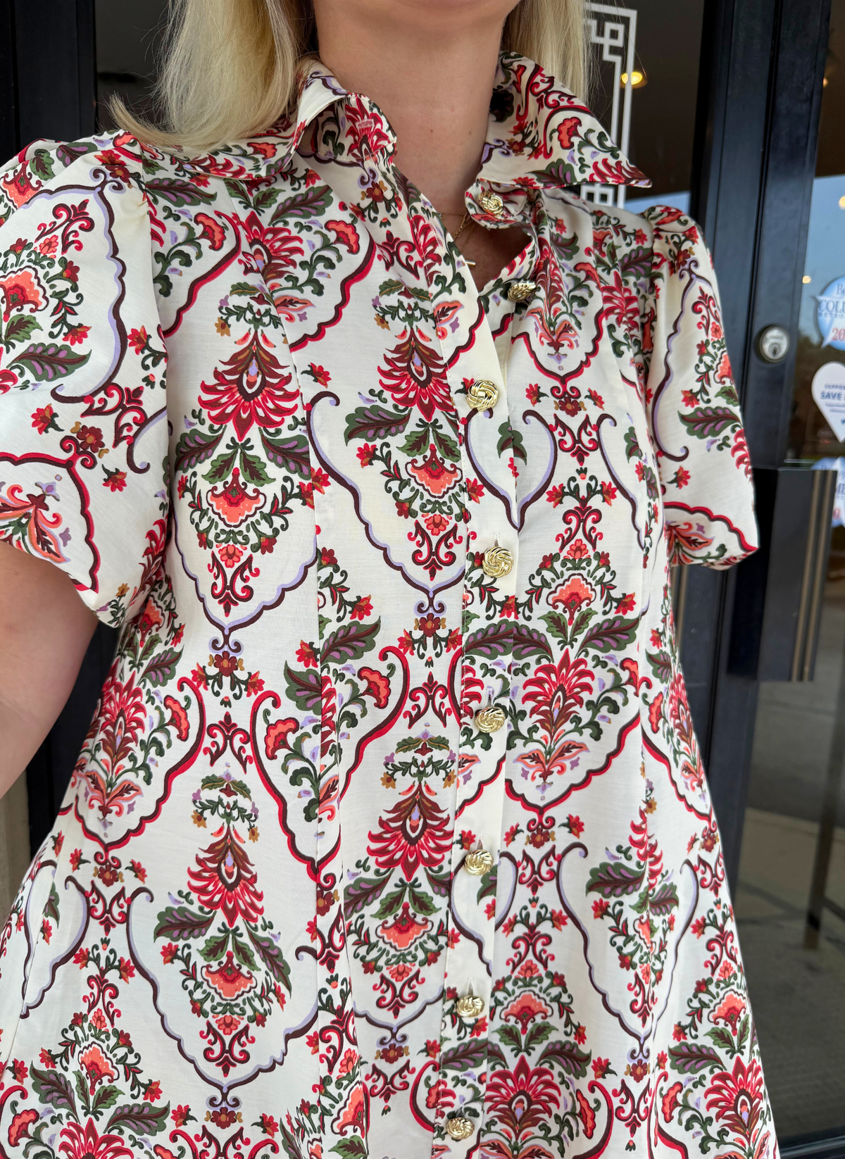 Fall Vine Button Dress