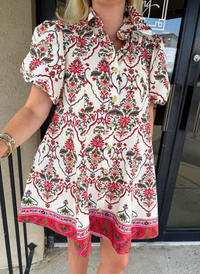Fall Vine Button Dress