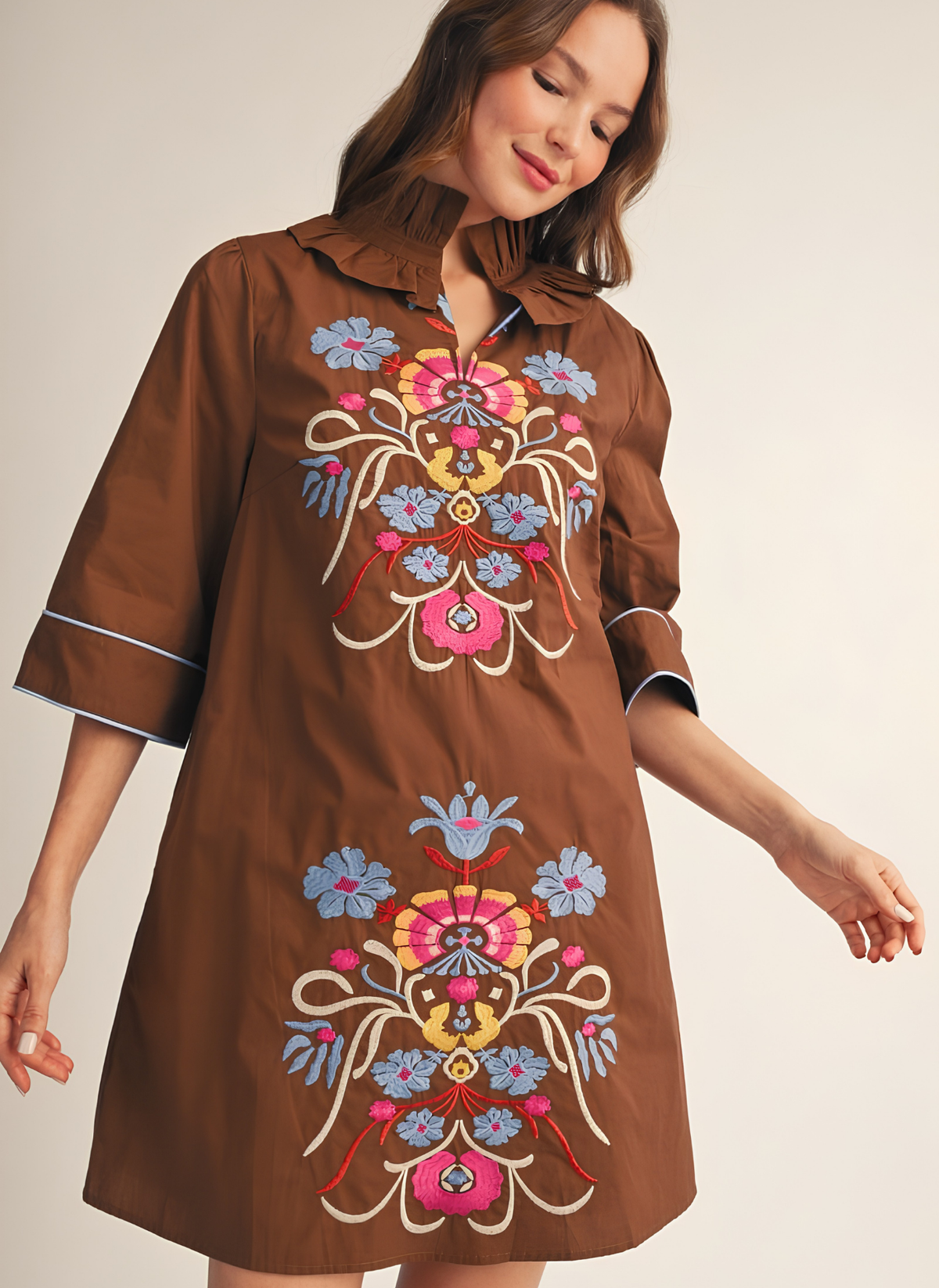 Hazel Bloom Embroidered Dress