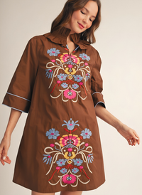 Hazel Bloom Embroidered Dress