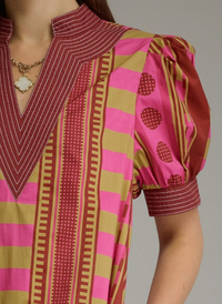 Dixie Dot & Line Midi Dress