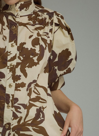 Gold Button Floral Top