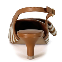 Settle Down Kitten Heel - White + Tan