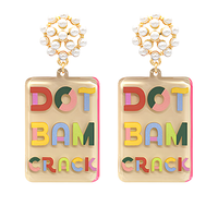 Mahjong Printed Acrylic Earrings