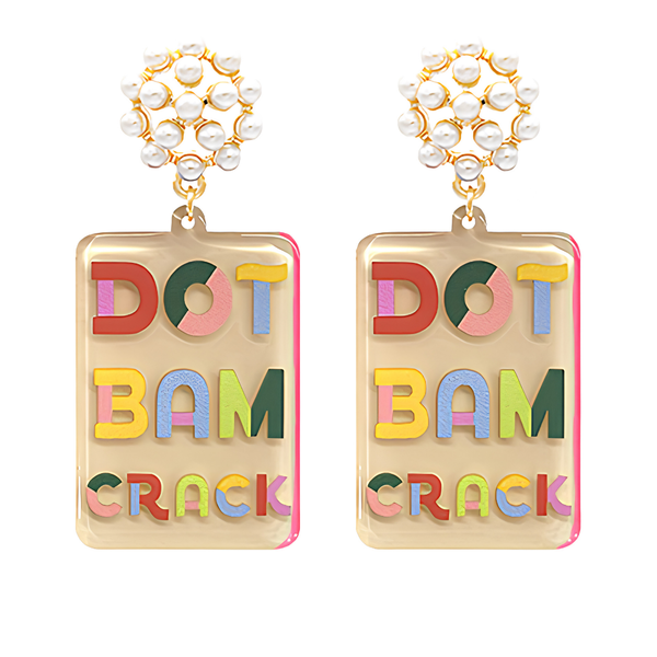 Mahjong Printed Acrylic Earrings