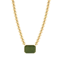 Octagon Stone Pendant Necklace