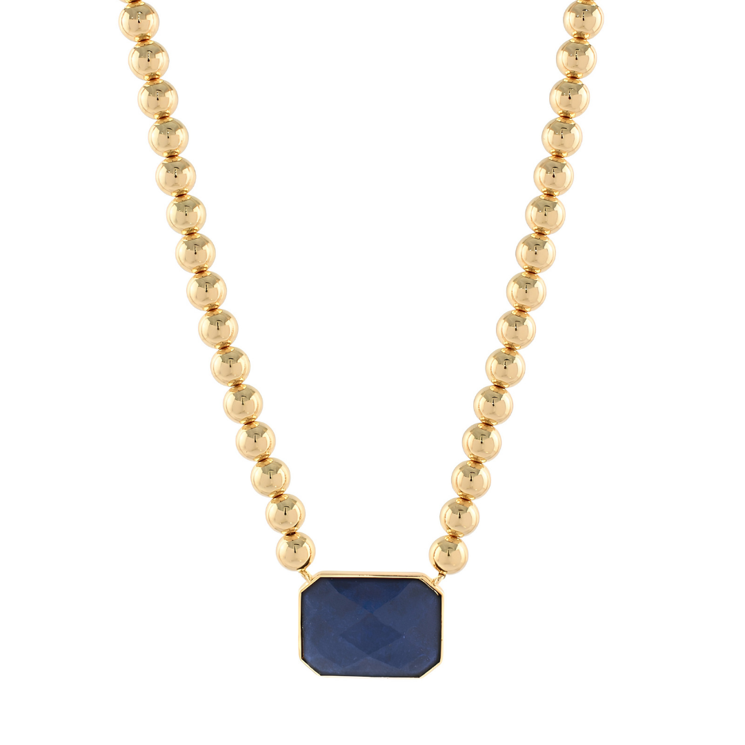 Octagon Stone Pendant Necklace