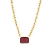 Octagon Stone Pendant Necklace