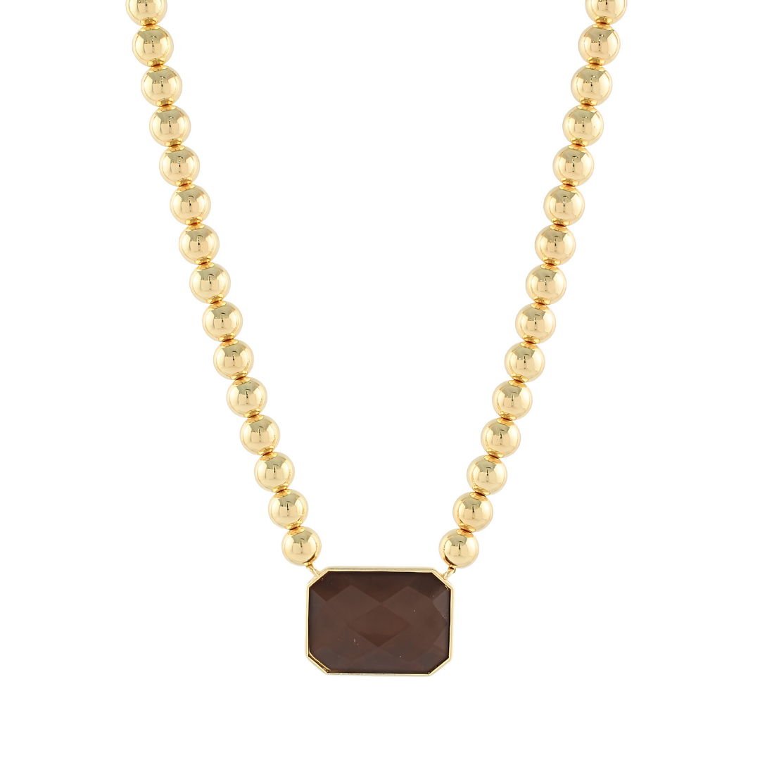 Octagon Stone Pendant Necklace
