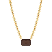 Octagon Stone Pendant Necklace