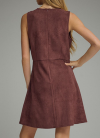 Horsebit Faux Suede Dress