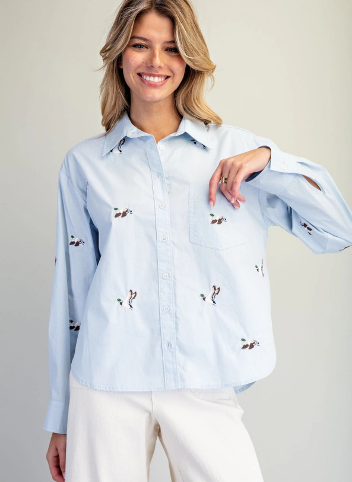 Embroidered Duck Top