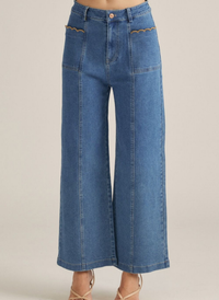 Saddle Scallop Wide Leg Denim