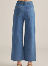 Saddle Scallop Wide Leg Denim