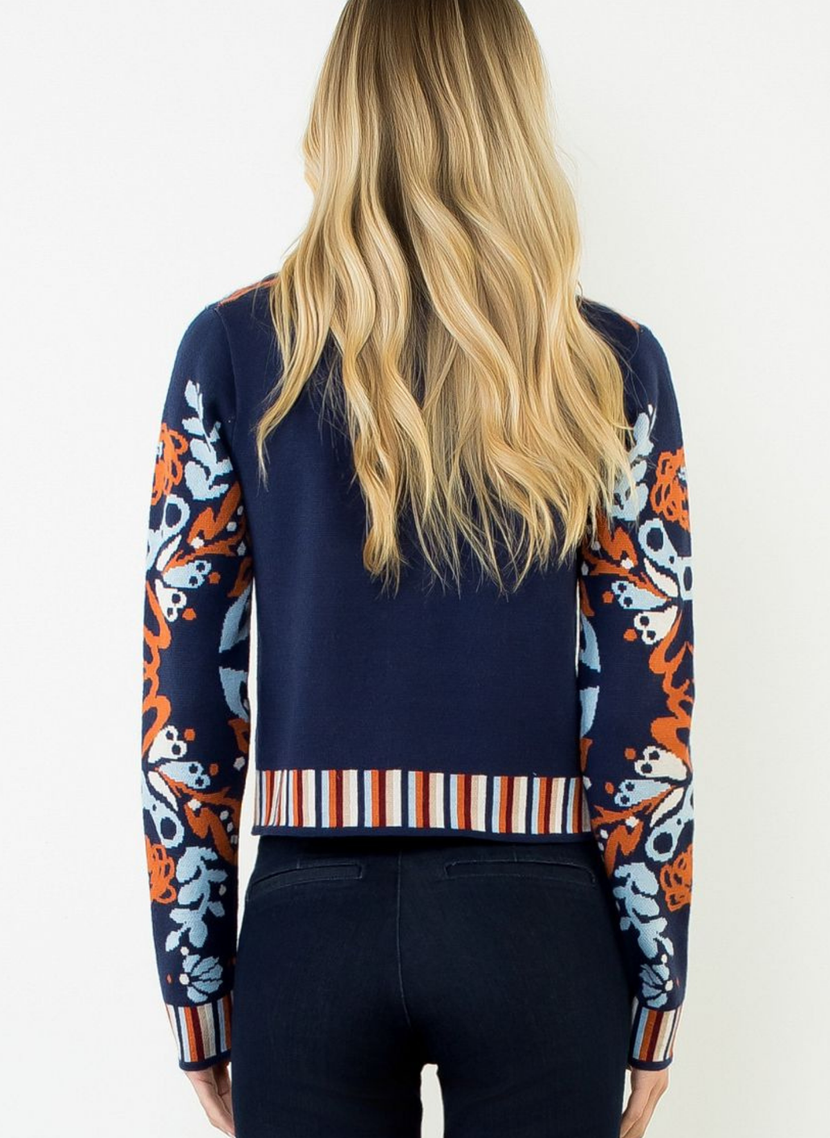 Floral Cardigan w/ Gold Buttons