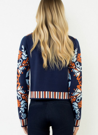 Floral Cardigan w/ Gold Buttons