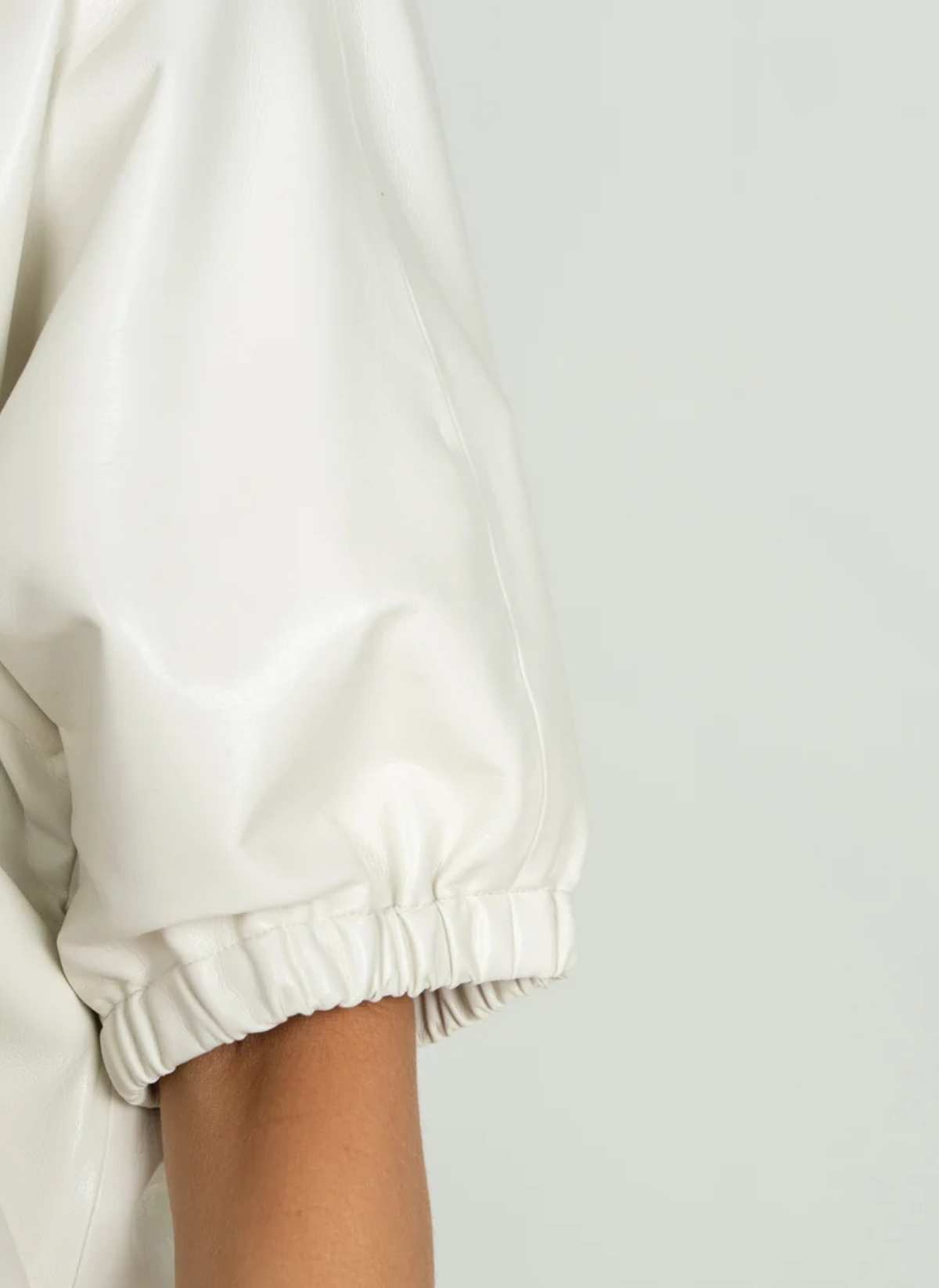 Faux Leather Poppy Top - Carrara