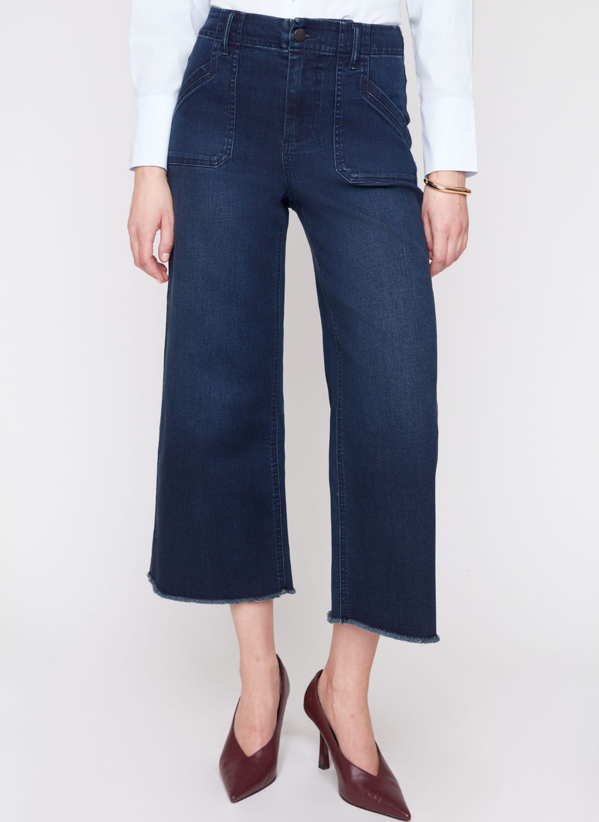 Denim Wide Leg Stitch Detail Pant