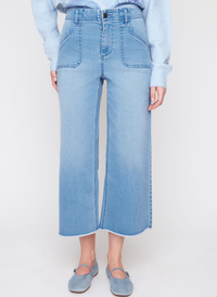 Denim Wide Leg Stitch Detail Pant