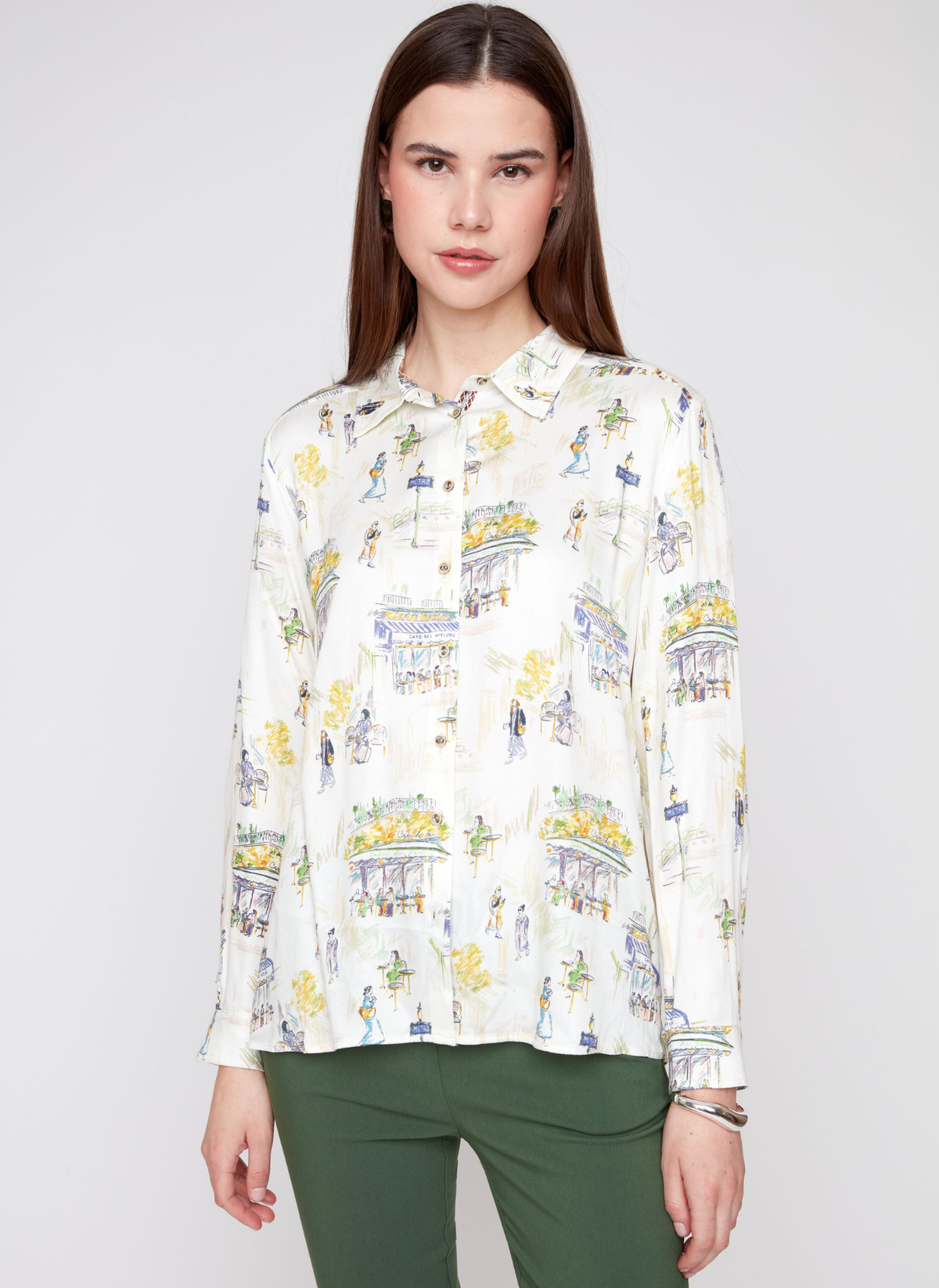 Paris Cafe Collared Top