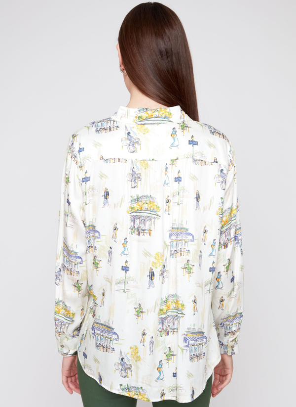 Paris Cafe Collared Top
