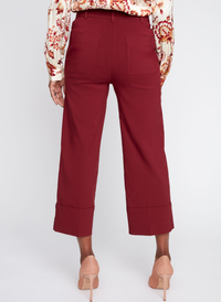Faux Cuff Wide Leg Pants