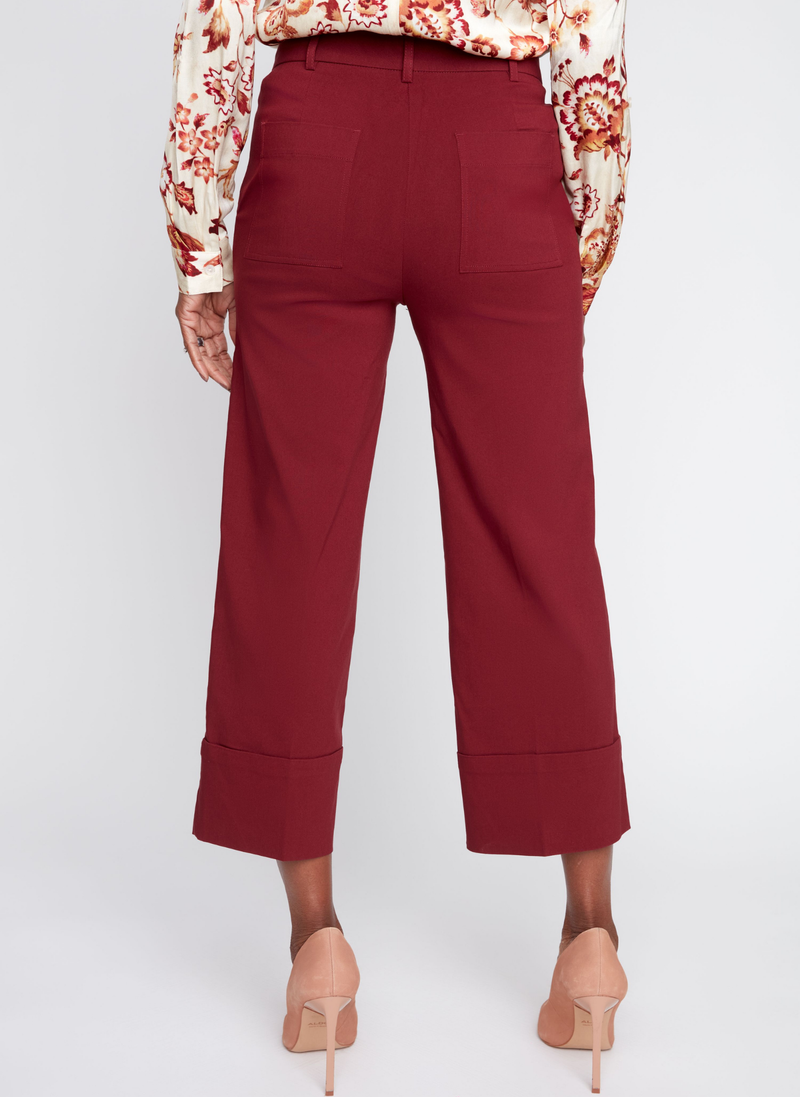Faux Cuff Wide Leg Pants