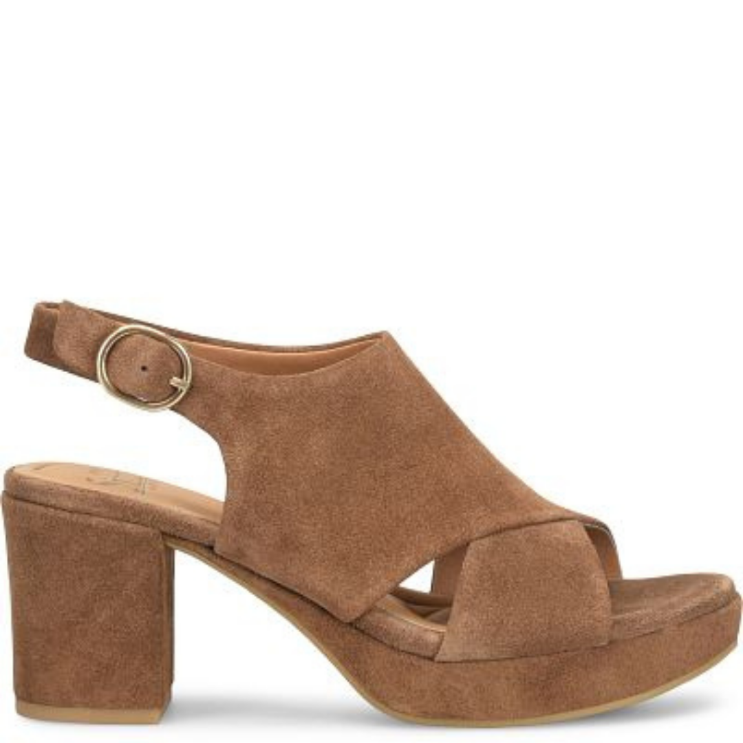 Liv Suede Platform Sandal - Brown