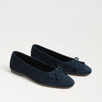 Ruthie Woven Ballet Flat - Navy Suede